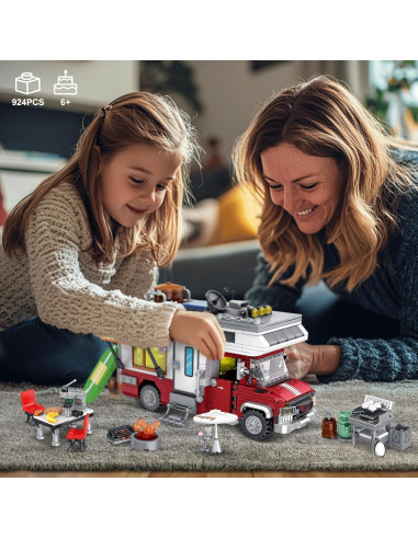 Juego de Construcción Camper Van Shantou 924 Piezas LED