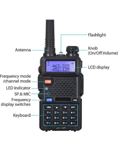 Radio Bidireccional Baofeng UV-5R Doble Banda 144-450MHz