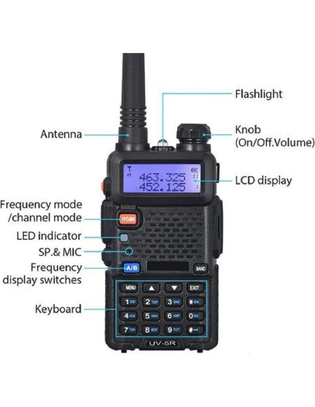 Radio Bidireccional Baofeng UV-5R Doble Banda 144-450MHz
