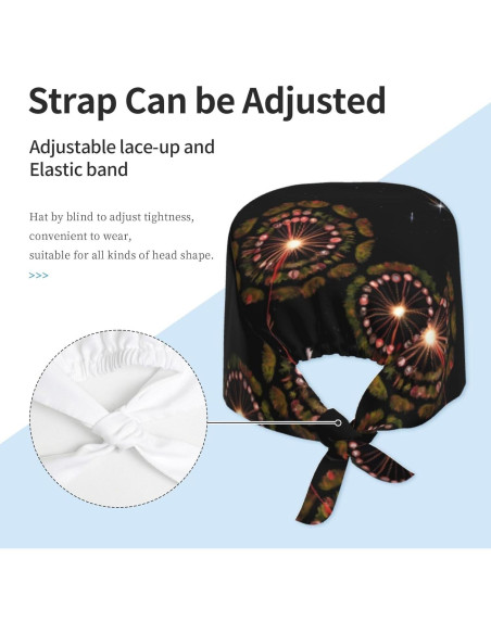 Gorro de Trabajo Transpirable YYHWHJDE para Chef y Enfermería Negro