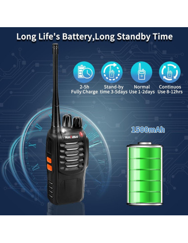 Walkie Talkies MaxTalker MT-8S Recargables 2 Pack