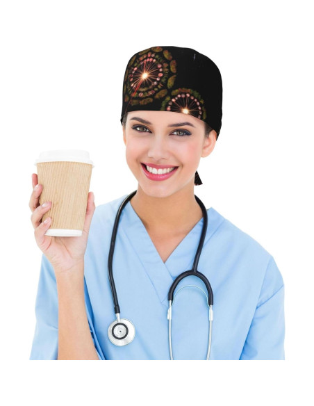 Gorro de Trabajo Transpirable YYHWHJDE para Chef y Enfermería Negro