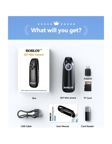 Cámara Corporal BOBLOV 007 Mini 64GB 1080P Portátil