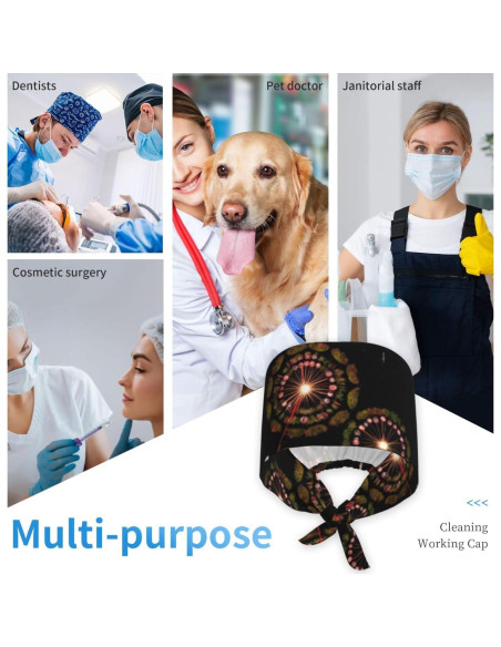 Gorro de Trabajo Transpirable YYHWHJDE para Chef y Enfermería Negro