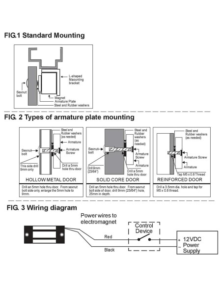 Cerradura Electromagnética Doble Puerta 600lbs Guanghuifeng