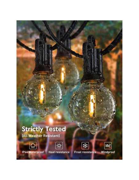 Luces de Cadena LED Brightown 25 pies Negro 12 Bombillas