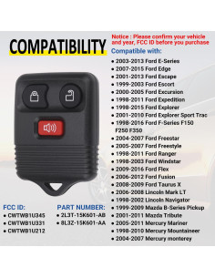 Control Remoto Ford Vurkcy CWTWB1U345 3 Botones Paquete 2 2