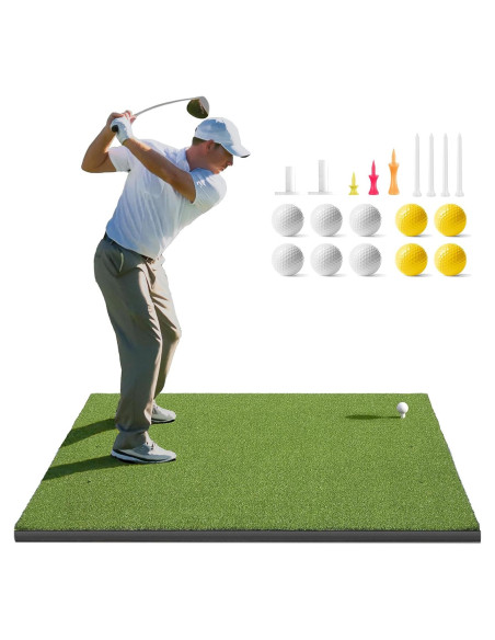 Alfombra de Golf Golfguru 5x4 pies con 10 Pelotas y 7 Tees