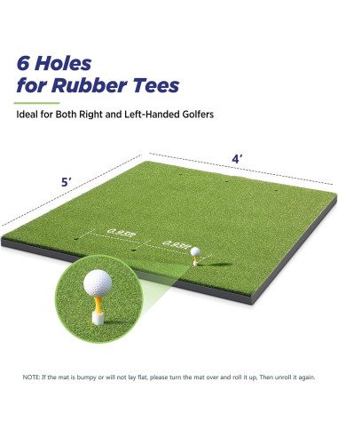 Alfombra de Golf Golfguru 5x4 pies con 10 Pelotas y 7 Tees