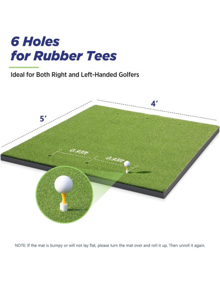 Alfombra de Golf Golfguru 5x4 pies con 10 Pelotas y 7 Tees
