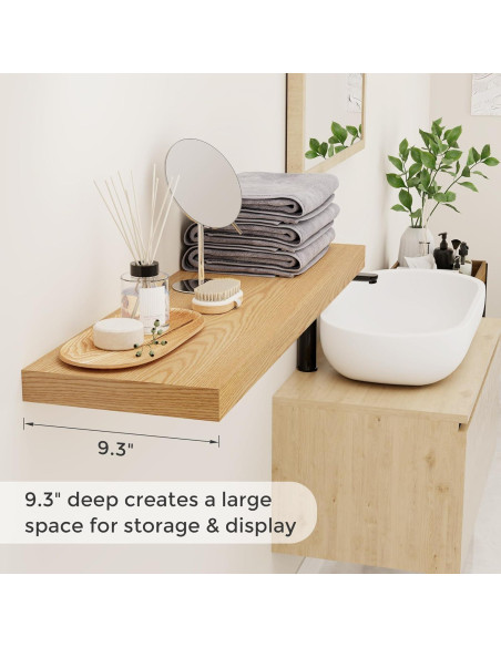 Estantes Flotantes de Madera Roble 90 x 23.6 cm - Juego de 2