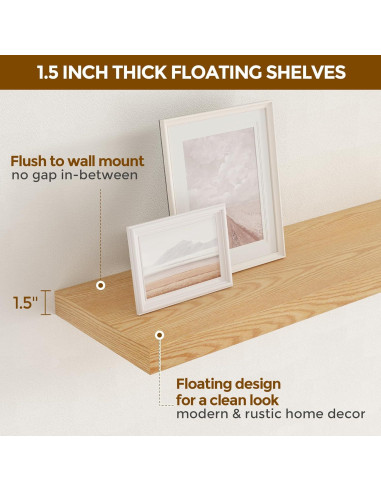 Estantes Flotantes de Madera Roble 90 x 23.6 cm - Juego de 2