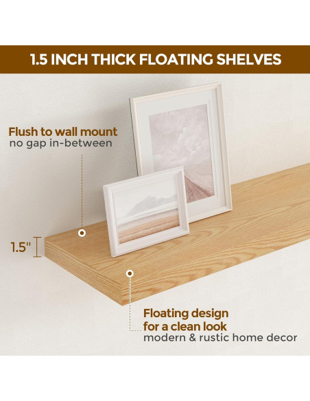 Estantes Flotantes de Madera Roble 90 x 23.6 cm - Juego de 2
