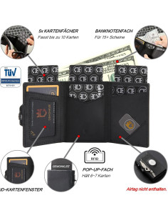 Billetera Gemonklee Negra 4.0 con Soporte para AirTag 2