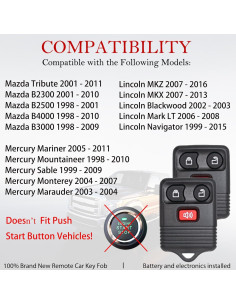 Control Remoto MechanMagic para Ford y Mazda 2 Botones 2