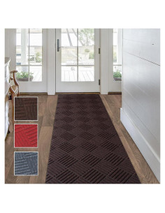 Alfombra Antideslizante LITA 61x183 cm Marrón para Pasillo