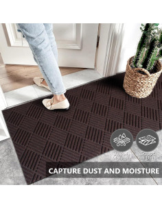 Alfombra Antideslizante LITA 61x183 cm Marrón para Pasillo 2