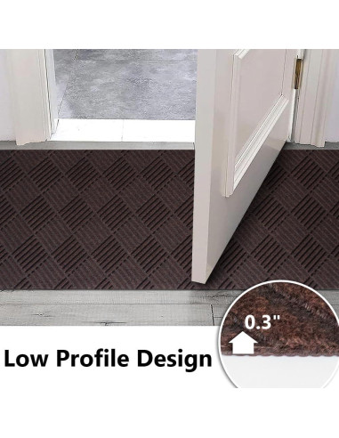 Alfombra Antideslizante LITA 61x183 cm Marrón para Pasillo