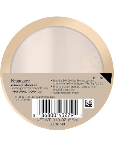 Maquillaje en Polvo Suelto Neutrogena 20 Marfil Natural 5.4g