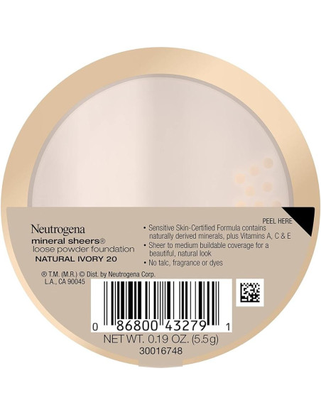 Maquillaje en Polvo Suelto Neutrogena 20 Marfil Natural 5.4g