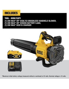 Soplador de Hojas DEWALT 20V MAX DCBL722P1 450 CFM 2