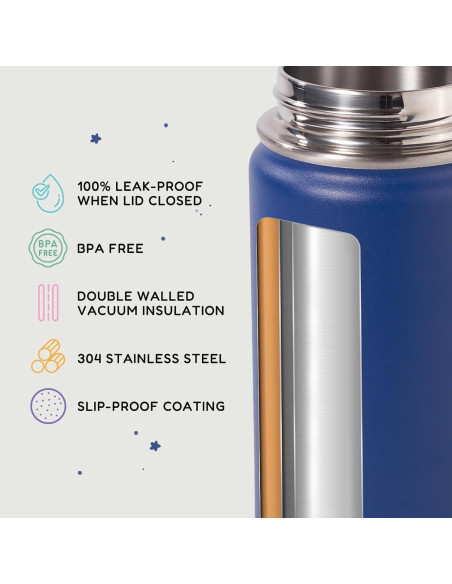 Botella de Agua Aislada Kerilyn 350ml para Niños Azul