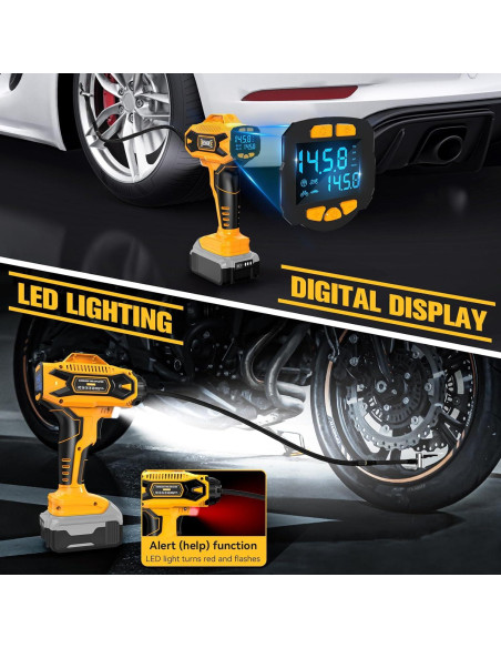 Compresor de Aire Inalámbrico DIYtoolifz 20V 160PSI Portátil