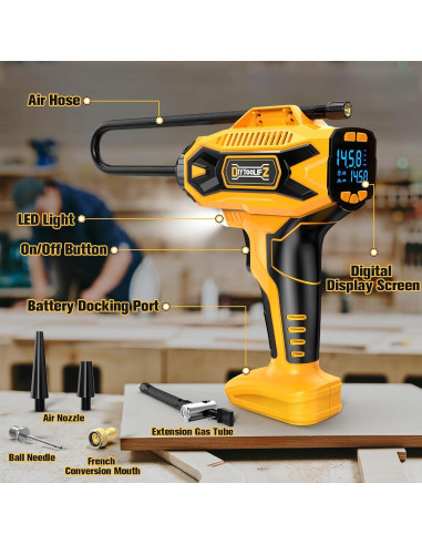 Compresor de Aire Inalámbrico DIYtoolifz 20V 160PSI Portátil