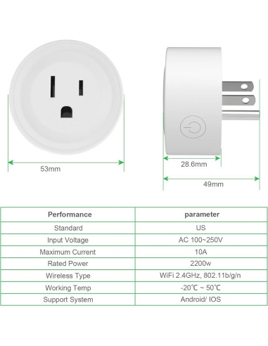 Enchufe Inteligente Filotimo WiFi 2.4GHz Control Voz