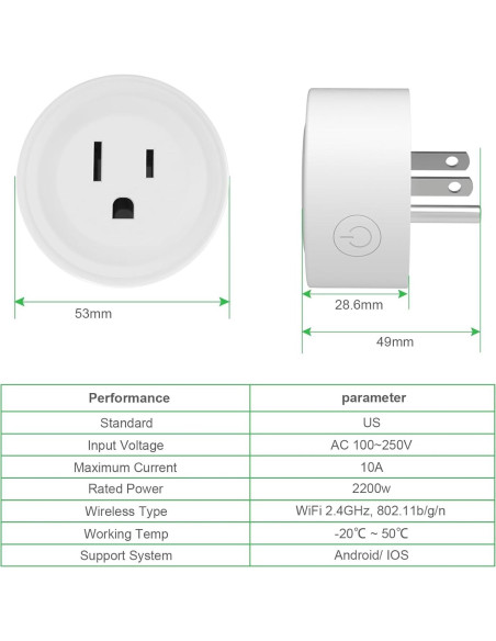 Enchufe Inteligente Filotimo WiFi 2.4GHz Control Voz