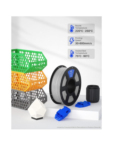 Filamento ELEGOO PETG 1.75mm Azul 1KG para Impresora 3D