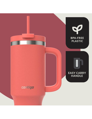 Taza Contigo Streeterville 1.18L Acero Inoxidable Coral