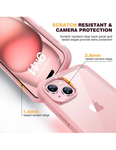 Funda Rugerizada Diaclara para iPhone 15 6.1" Rosa
