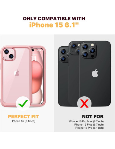 Funda Rugerizada Diaclara para iPhone 15 6.1" Rosa