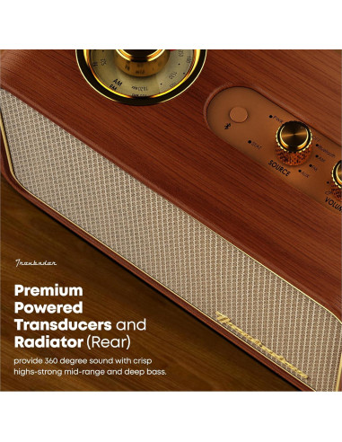 Altavoz Bluetooth Retro TRENBADER Artlink Madera 12h Batería