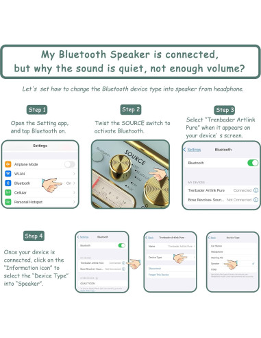 Altavoz Bluetooth Retro TRENBADER Artlink Madera 12h Batería