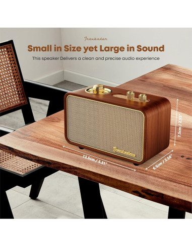 Altavoz Bluetooth Retro TRENBADER Artlink Madera 12h Batería