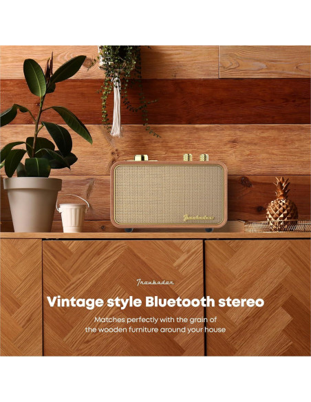 Altavoz Bluetooth Retro TRENBADER Artlink Madera 12h Batería