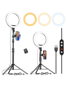 Luz de Anillo LED Kaiess 10.2" con Trípode Ajustable 65"