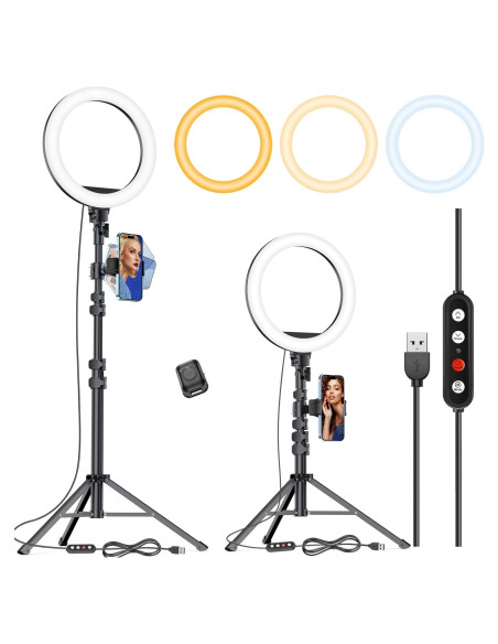 Luz de Anillo LED Kaiess 10.2" con Trípode Ajustable 65"