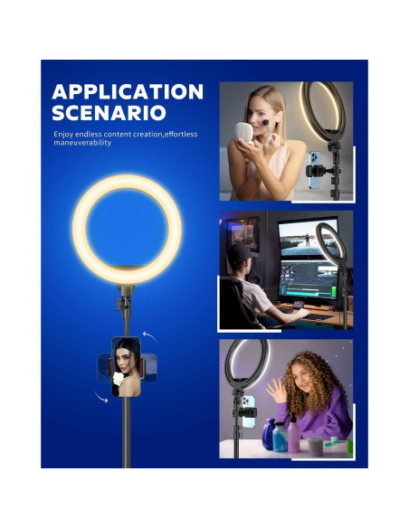 Luz de Anillo LED Kaiess 10.2" con Trípode Ajustable 65"