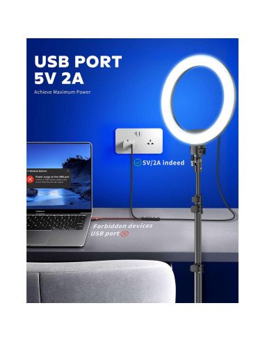 Luz de Anillo LED Kaiess 10.2" con Trípode Ajustable 65"