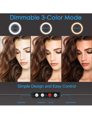 Luz de Anillo LED Kaiess 10.2" con Trípode Ajustable 65"