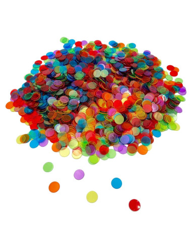 2000 Fichas de Bingo Transparentes JUNWRROW 1,91 cm 6 Colores