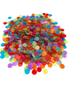 2000 Fichas de Bingo Transparentes JUNWRROW 1,91 cm 6 Colores 2