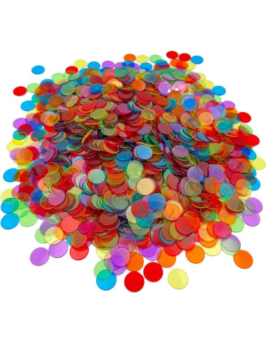 2000 Fichas de Bingo Transparentes JUNWRROW 1,91 cm 6 Colores