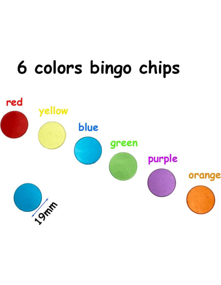 2000 Fichas de Bingo Transparentes JUNWRROW 1,91 cm 6 Colores