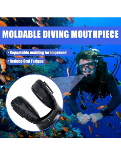 Bocina de Buceo Moldeable JUSTOOP TPE Negro Transparente 2