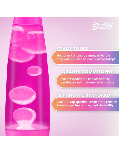 Lámpara Líquida Jambo KL-17 41.15 cm Rosa y Cera Blanca