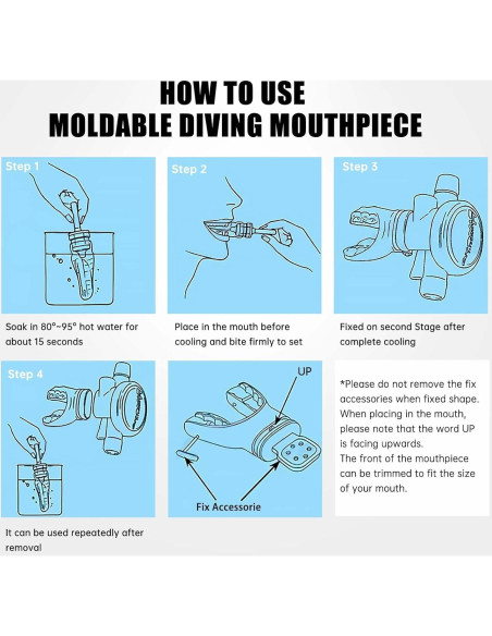 Bocina de Buceo Moldeable JUSTOOP TPE Negro Transparente